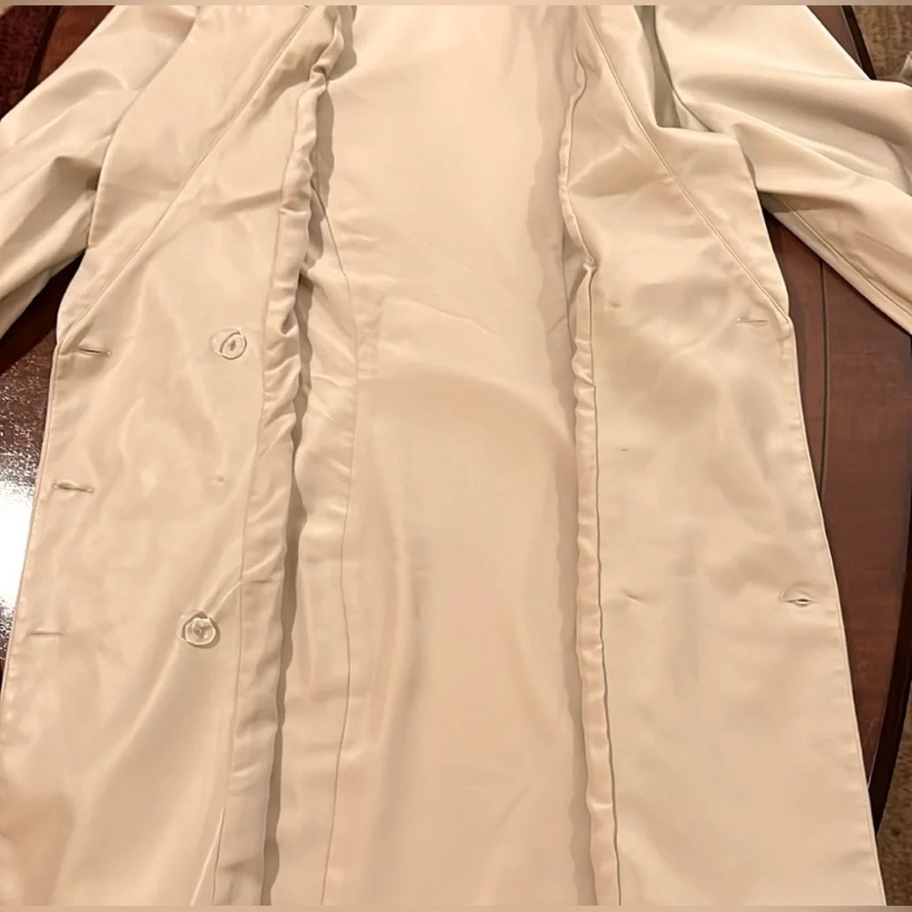 Anthropologie Awaylee vegan leather coat/ jacket w/ balloon sleeves Cream. S-XS - Picture 15 of 16